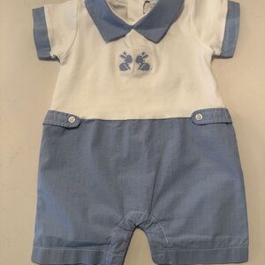 Kissy Kissy Easter Romper with Bunny Motif